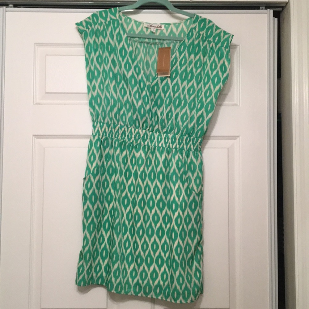 Francesca’s Annabella Green and white dress